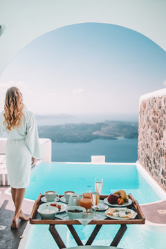 Breakfast Time In Santorini In Hotel