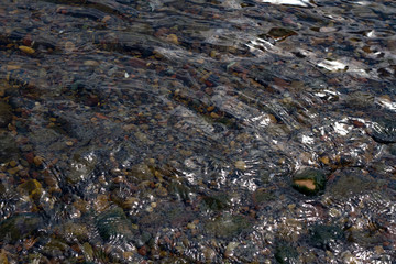 The texture of water. Dark fine waves