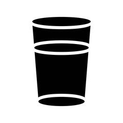 healthy natural juice or water glass beverage solid icon.