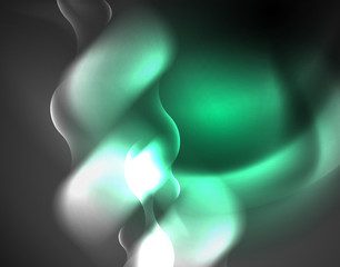 Shiny metallic neon waves vector design