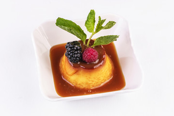 Turkish dessert, national cuisine. “Kazandibi” cream mousse is a milky, slightly sticky dessert with a golden crust. Prepared from rice flour, wheat, sugar, milk, butter, starch, powdered sugar