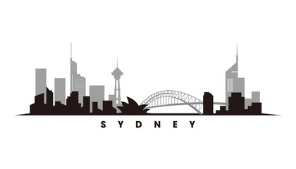 Obraz premium Sydney skyline and landmarks silhouette vector