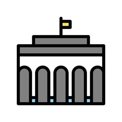 Obraz premium building editable stroke icon of bank in filled design.