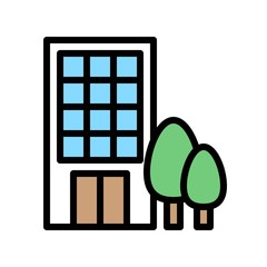 building editable stroke icon of house in filled design.