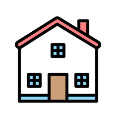building editable stroke icon of house in filled design.