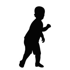 Fototapeta na wymiar isolation, black silhouette child boy
