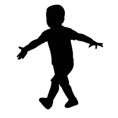 isolation, black silhouette child boy