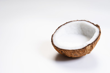 Fototapeta na wymiar Coconut with hard shell and coconut milk