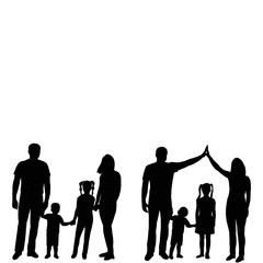  silhouette family, parents and children