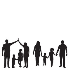  silhouette family, parents and children