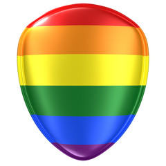 3d rendering of a gay flag icon.
