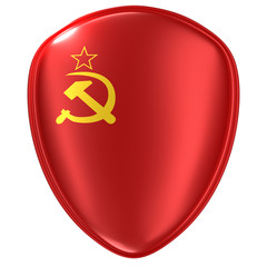 3d rendering of a USSR flag icon.