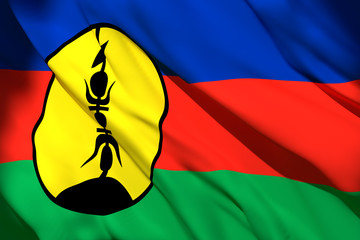 New Caledonia flag waving