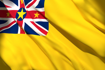 Niue flag waving