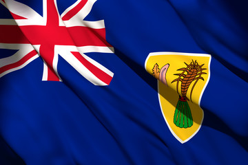 Turks and Caicos Islands flag waving