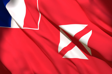 Wallis and Futuna flag waving