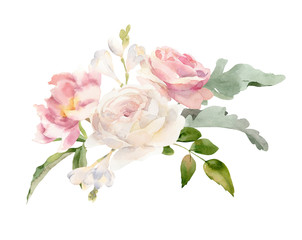 Beautiful watercolor flower arrangement - 280369962