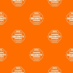 Personal data security pattern vector orange for any web design best