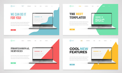 Clean and modern website template, vector illustration