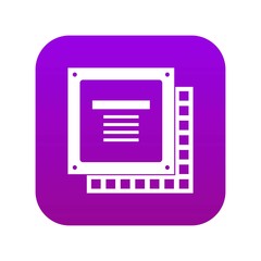 Computer CPU processor chip icon digital purple for any design isolated on white vector illustration