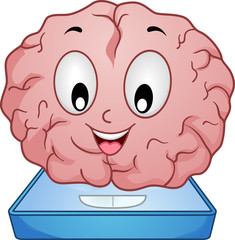 Mascot Brain Weighing Scale Illustration