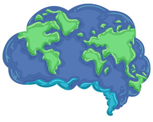 Brain Think Earth Illustration
