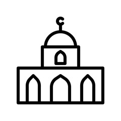 holly religious Islamic mosque for Muslims building editable outline icon.