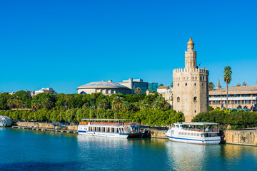 The Torre del Oro tower in Seville, Spain.