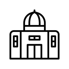 Obraz premium holly religious Islamic mosque for Muslims building editable outline icon.