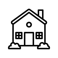 Fototapeta premium residential house property exterior view building editable outline icon.