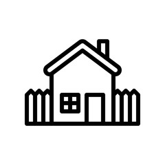 residential house property exterior view building editable outline icon.