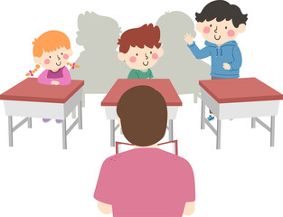 Kids Teacher Class Self Introduction Illustration