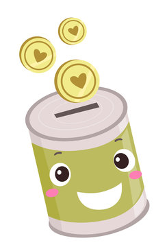 happy green can dropping gold coins clip art preview