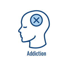 Drug & Alcohol Dependency Icon - shows drug addiction imagery