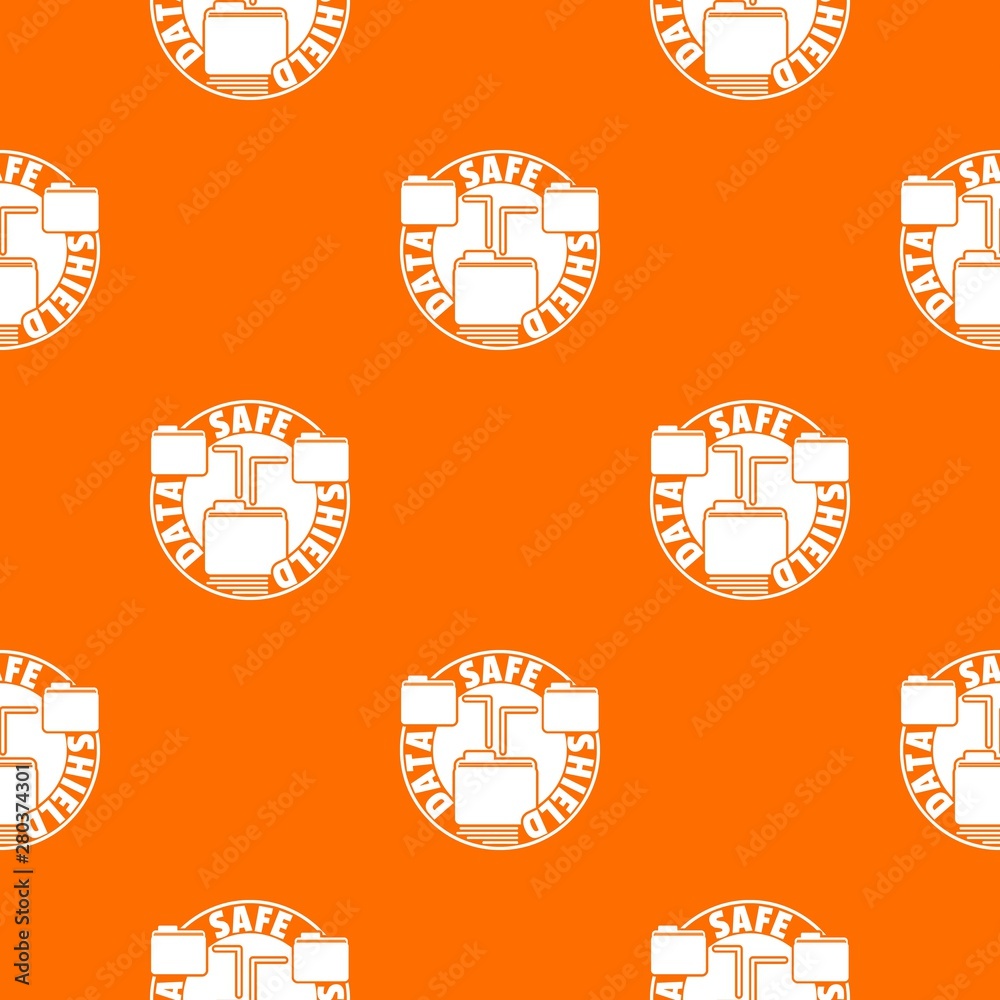 Poster data save shield pattern vector orange for any web design best
