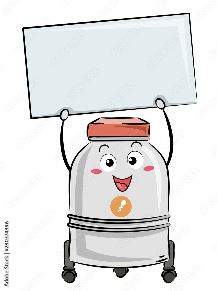 Sticker sperm bank board mascot illustration