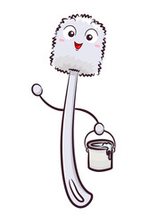 Mascot Toilet Brush Illustration