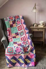 beautiful patchwork cover different shapes and colors 