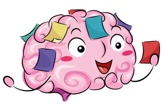 Brain Mascot Reminders Illustration