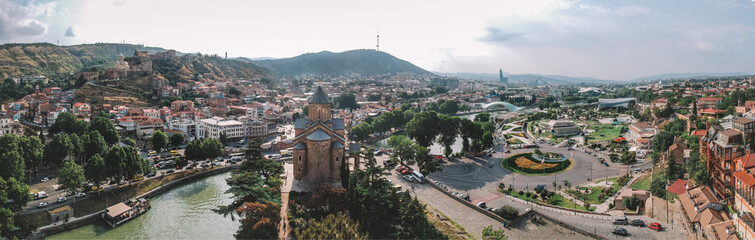 Fototapeta na wymiar Tbilisi Aerial view Panorama