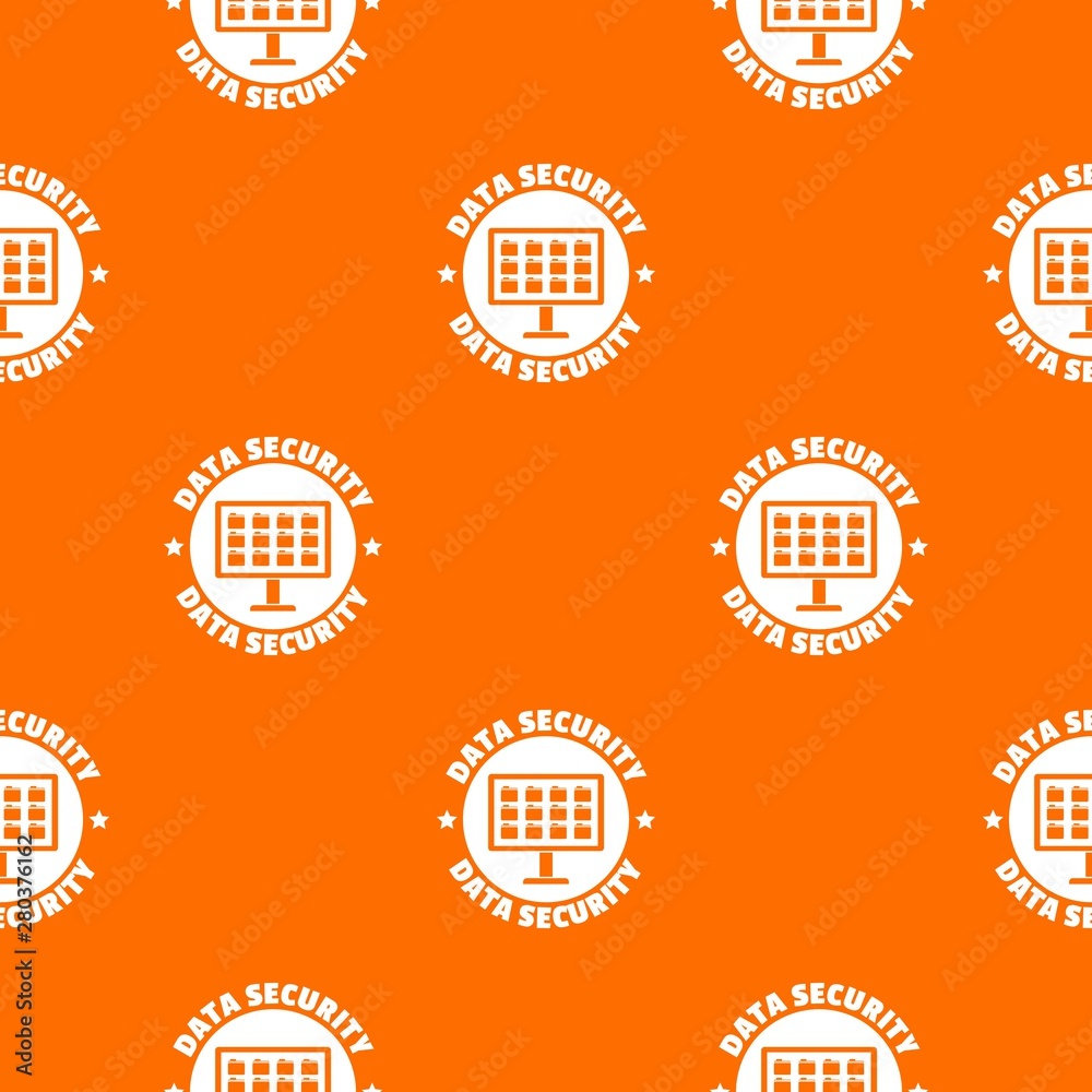 Poster pc data security pattern vector orange for any web design best