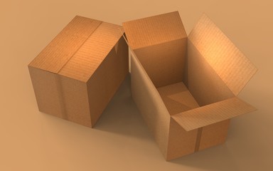 A Cardboard Box with Brown Background