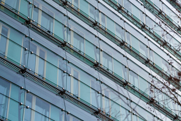 facade of a house with glass paneling