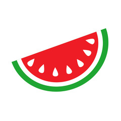 Slice of watermelon fruit icon, isolated on white background, vector illustration.