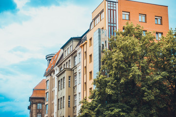 Fototapeta premium modern apartments with colorful facades