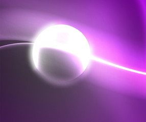 Dark space with shiny neon light motion waves. Abstract concept graphic element. Vector neon background. Technology background