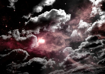 galaxy in a free space. 3D rendering