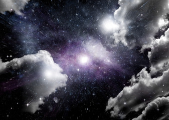 galaxy in a free space. 3D rendering