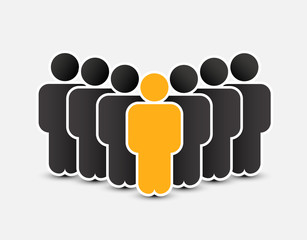 People icon in trendy flat style. Persons symbol for your infographics website design, logo. Crowd signs. Team or user group concept. Isolated on white background.