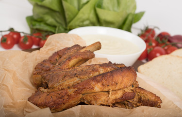 Juicy and fresh traditional Romanian pork ribs chops or 